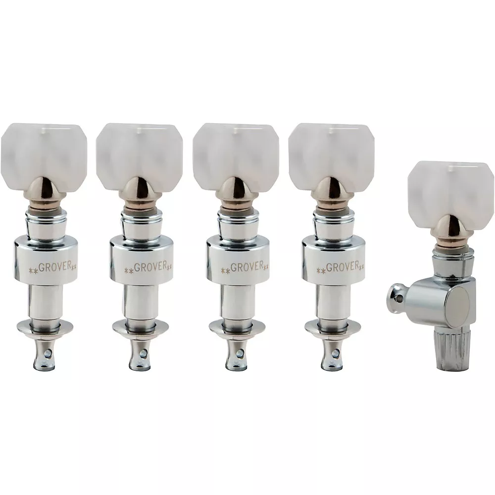 Grover Planetary Square Pearloid Button Tuning Pegs Chrome