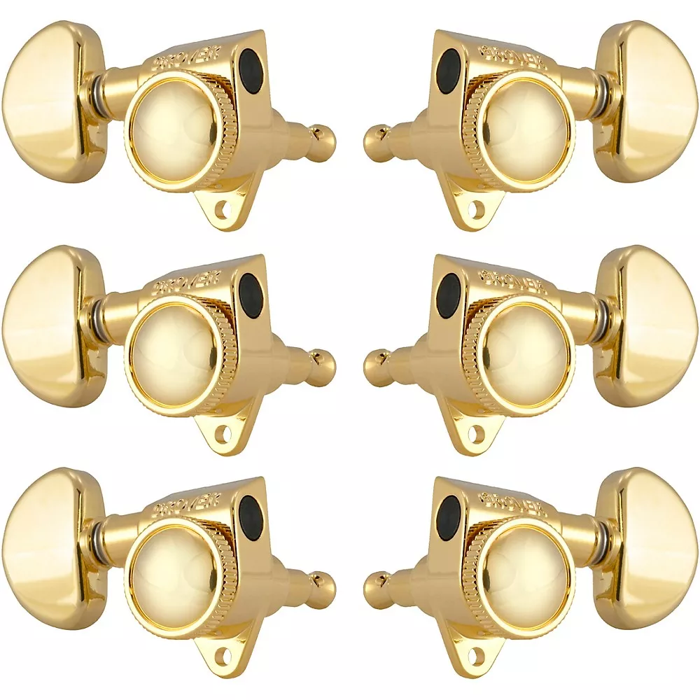 Grover Roto-Grip Locking Rotomatics 502 Series Standard Button Tuning Machines - Gold