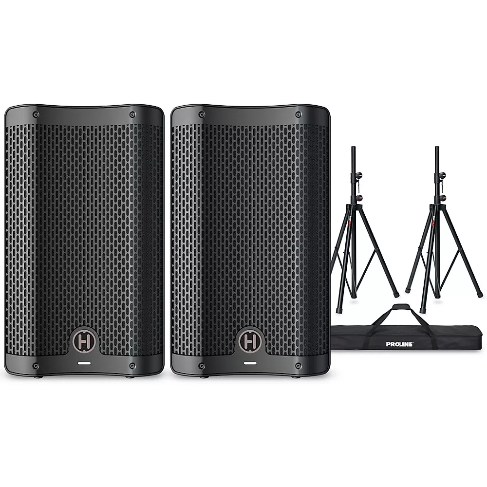 Harbinger VARI V2408 8" Powered Speakers Package With Stands