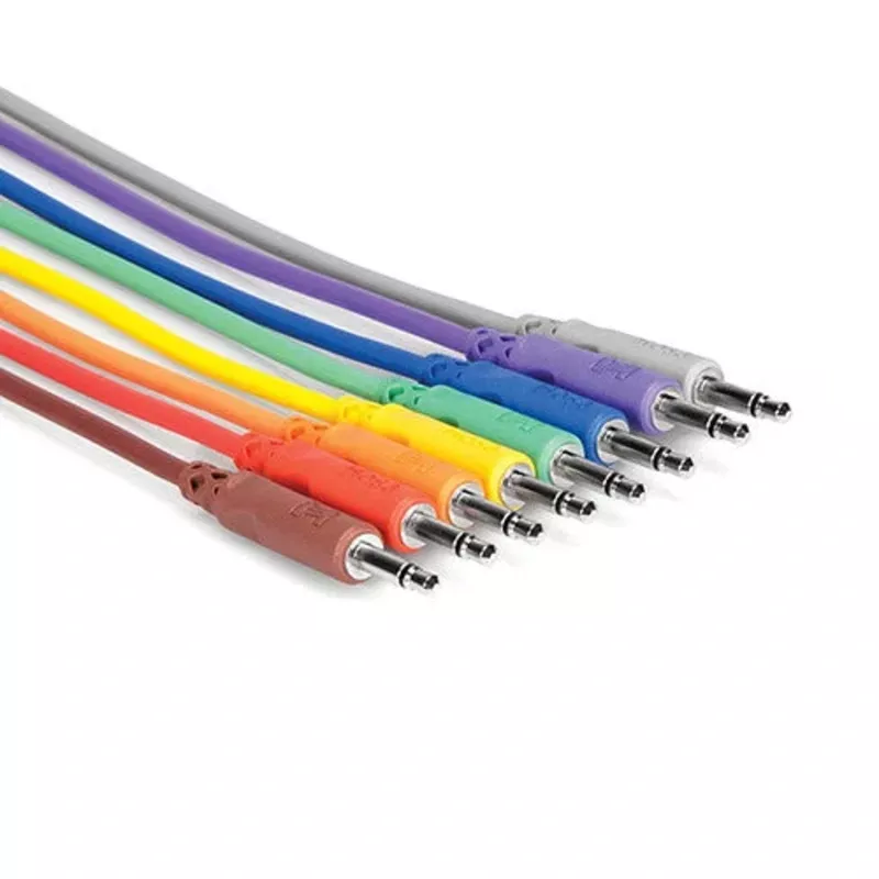 Hosa CMM-845 3.5mm TS to Same Unbalanced Patch Cables Set of 8 – 1.5′