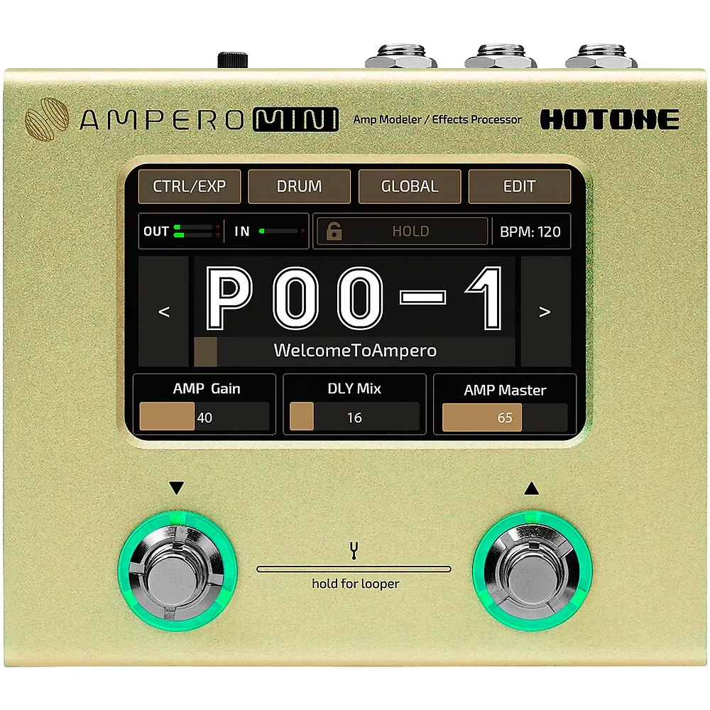 Hotone Effects Ampero Mini Amp Modeler & Effects Processor - Mustard