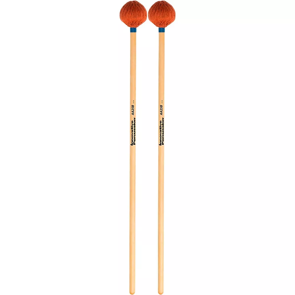 Innovative Percussion AA25B Medium Marimba Mallets Medium Orange Cord