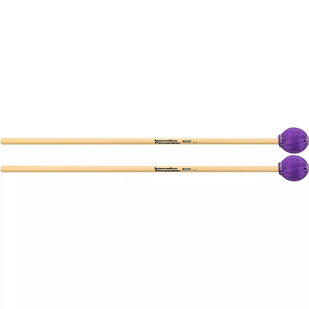 Innovative Percussion Rattan Marimba/Vibraphone Mallets Medium Hard Purple Cord