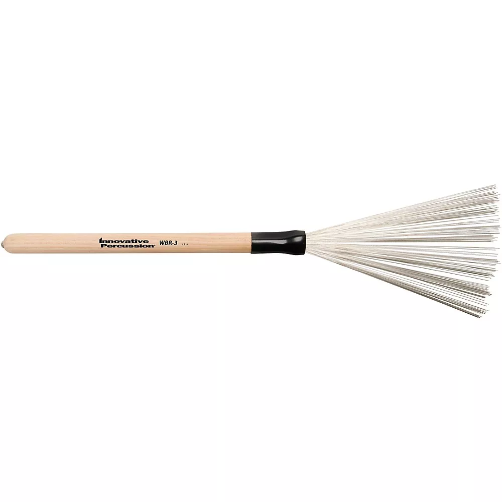 Innovative Percussion Wire Brush with Fixed Wood Handle Medium