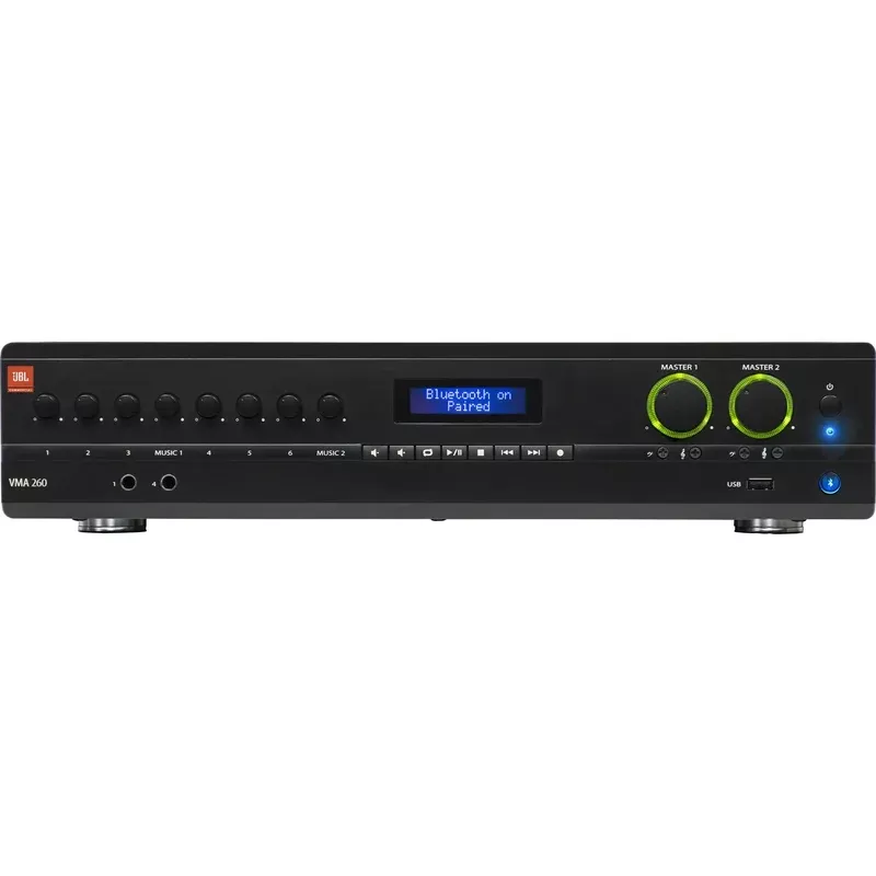 JBL VMA260 Bluetooth-Enabled Mixer/Amplifier (8-In/2-Out) – 60W