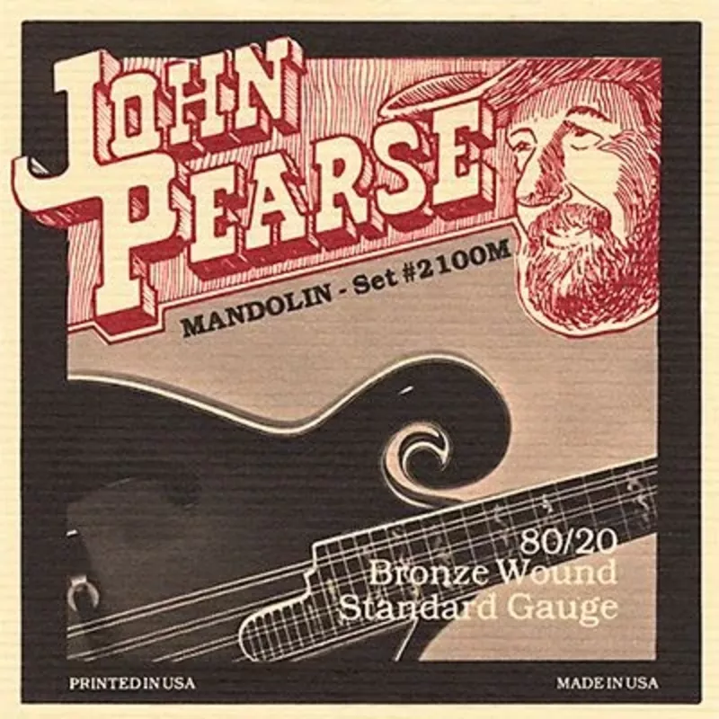 John Pearse JP2100S 80/20 Bronze Wound Mandolin Strings – Standard Gauge