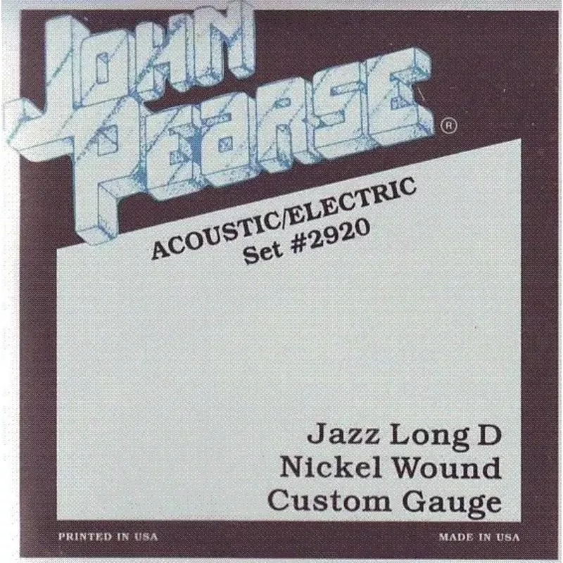 John Pearse JP2920 Nickel Custom Acoustic/Electric Guitar Strings – Jazz Long D