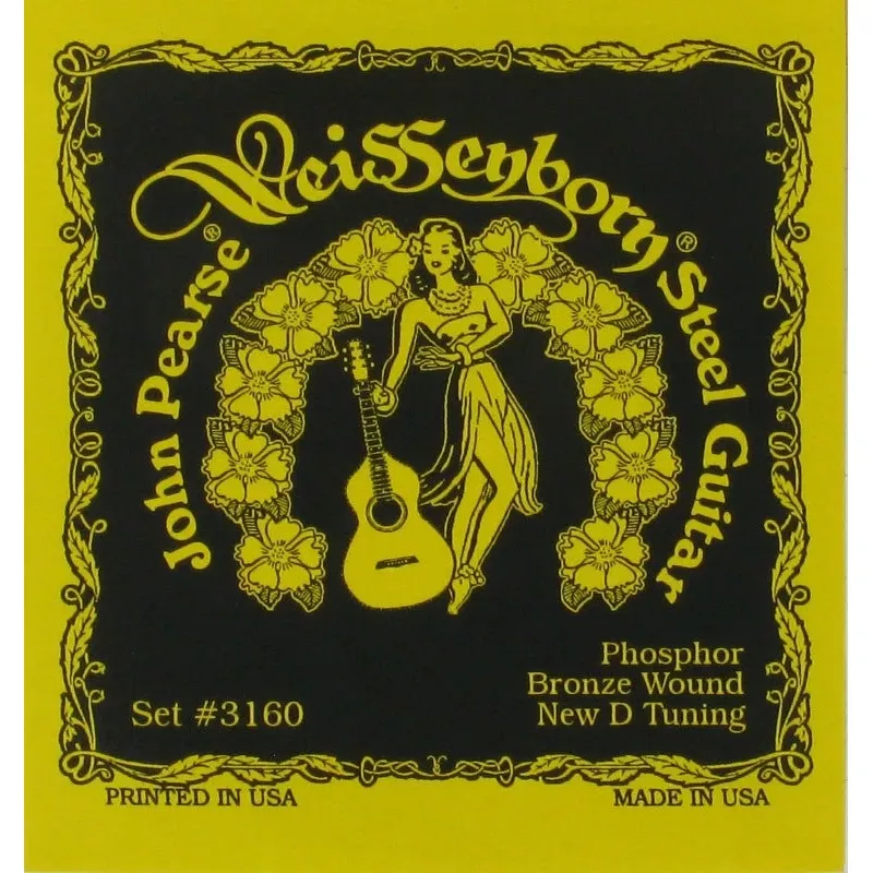 John Pearse JP3160 Phosphor Bronze Weissenborn Steel Guitar Strings – New D Tuning