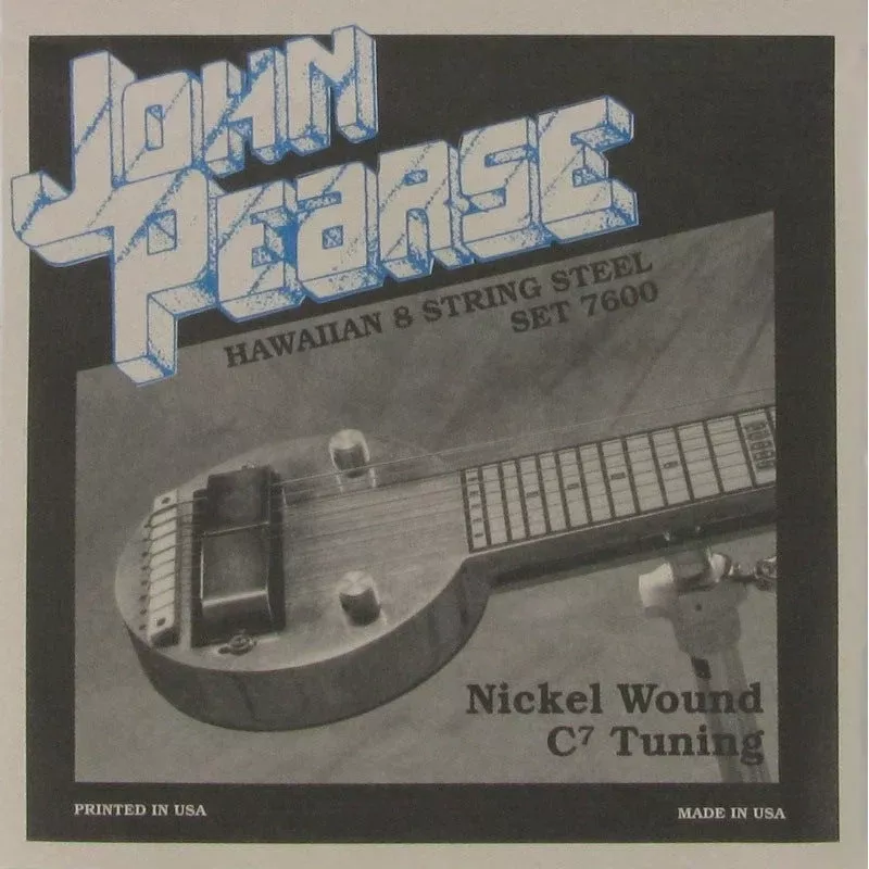 John Pearse JP7600 Nickel Wound 8-String Hawaiian Lap Steel Guitar Strings – C7 Tuning