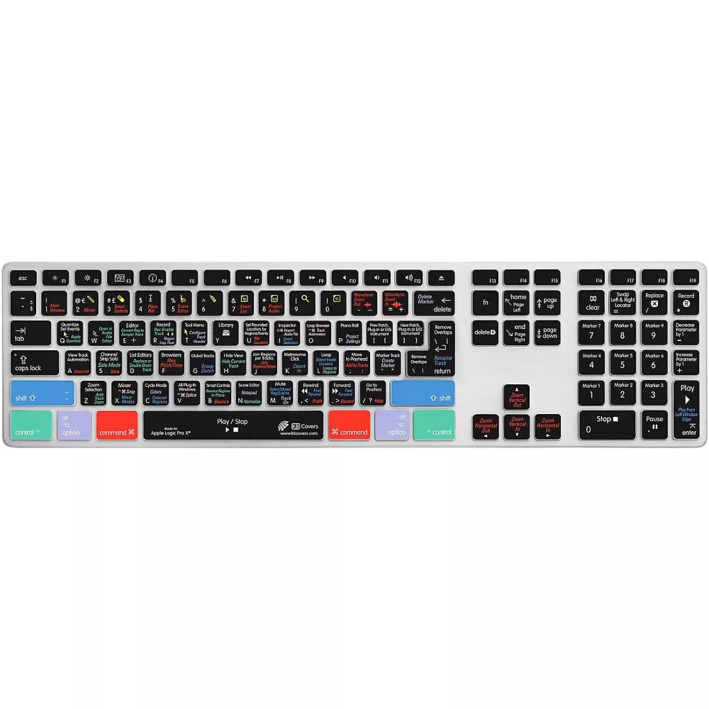KB Covers Logic Pro X Keyboard Cover for Apple Ultra Thin Keyboard With Num Pad