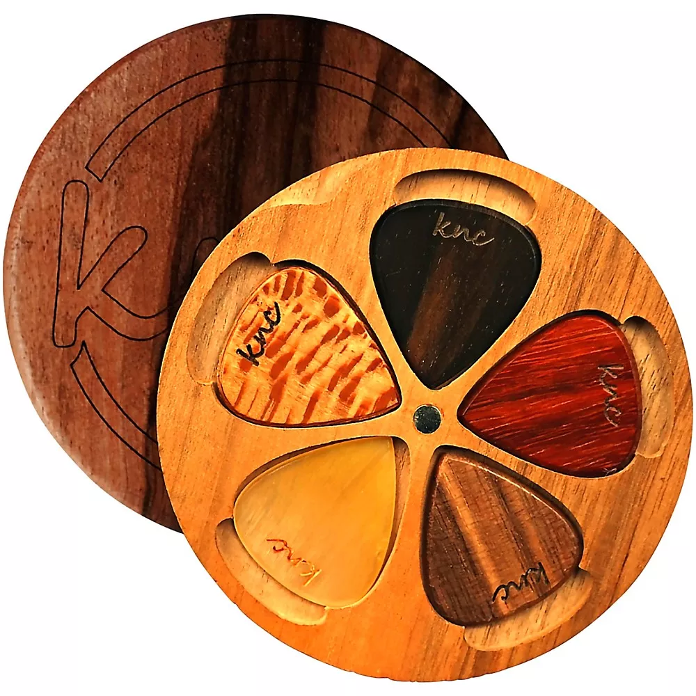 Knc Picks Assorted Guitar Picks With Wooden Box 5 Pack
