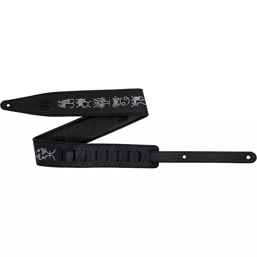 Levy's Interstellar Series Embroidered Leather Guitar Strap Black 2.5 in.