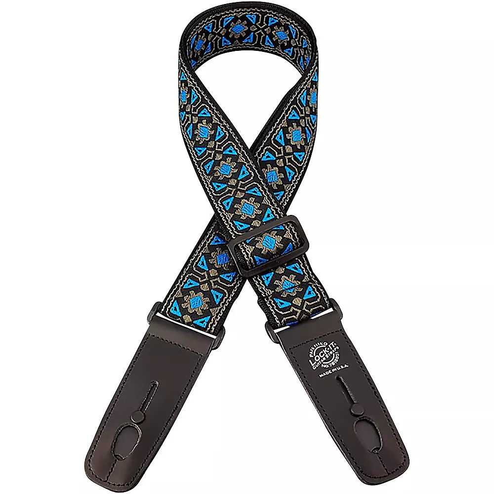 Lock-It Straps Jacquard 2" Locking Guitar Strap Vintage Minstrel