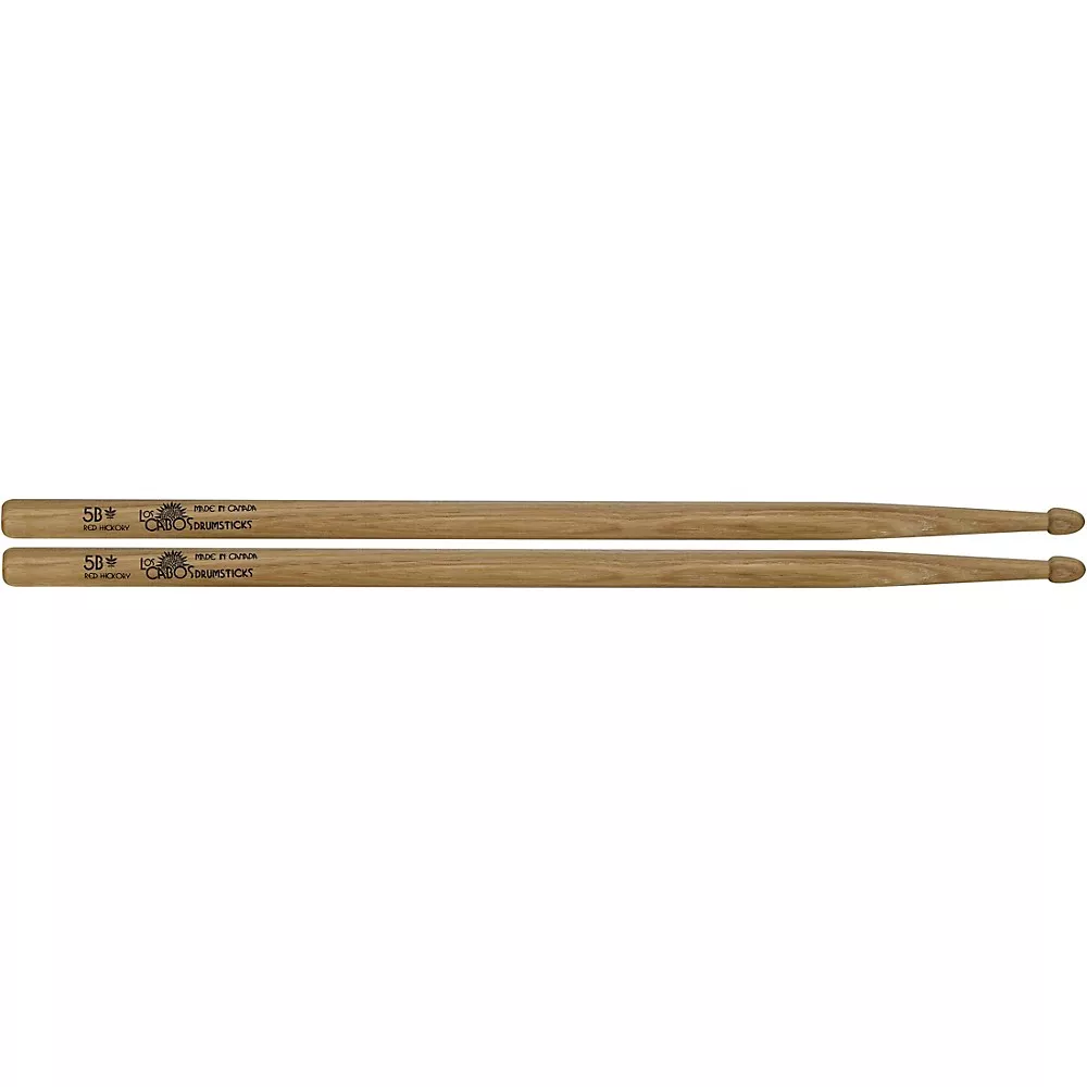 Los Cabos Drumsticks Red Hickory Center Cut Drum Sticks 5B