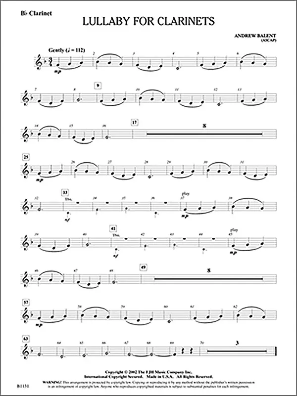 Lullaby for Clarinets: Bassoon