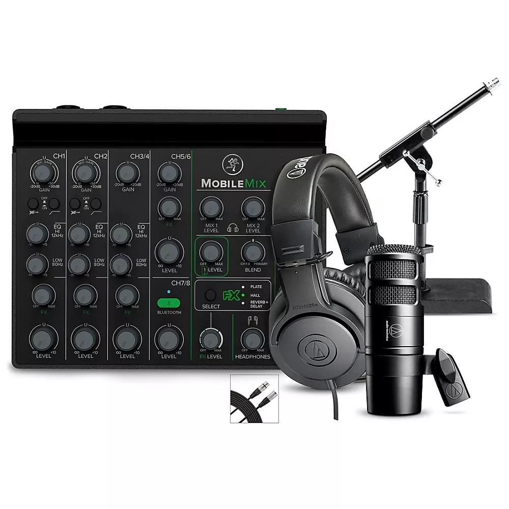 Mackie MobileMix Content Creator Bundle With AT2040 Microphone & ATH-M20X Headphones