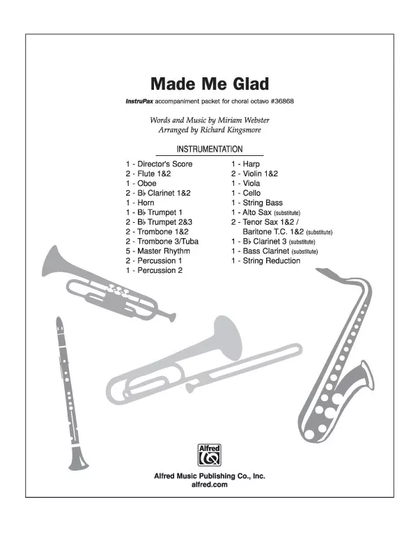 Made Me Glad: Choral Octavo InstruPax