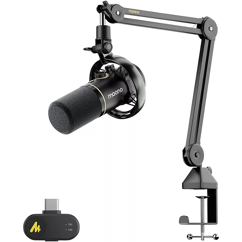 maono PD200W Hybrid Wireless Dynamic Podcast Microphone With Boom Arm