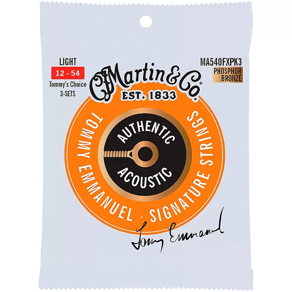 Martin Authentic Acoustic Flexible Core Guitar Strings 3-Pack Light (12-54)