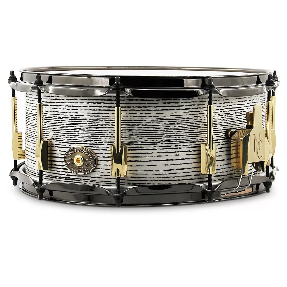 Noble & Cooley Special Edition Solid Shell Ash Snare Drum - 14 x 6 in. Royal White Tiger Gloss