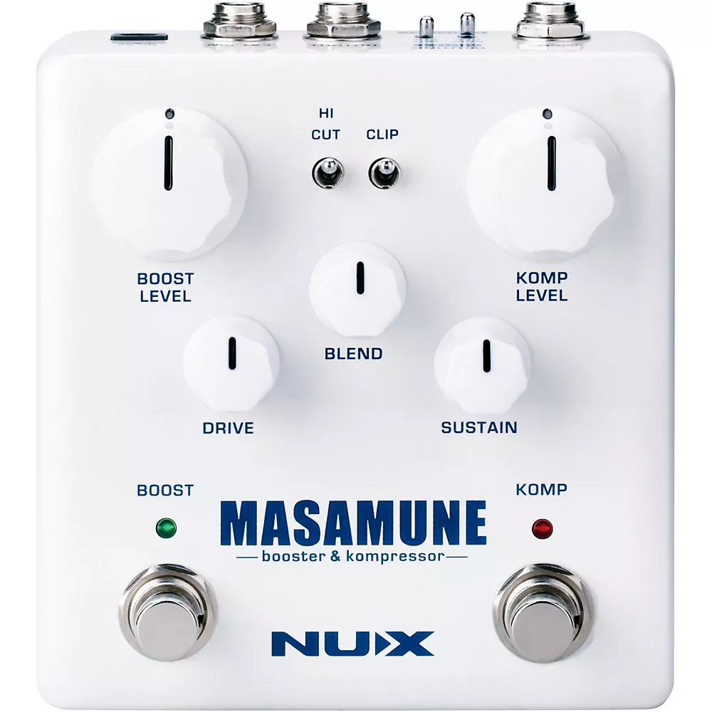 NUX Masamune Booster and Kompressor Effects Pedal White