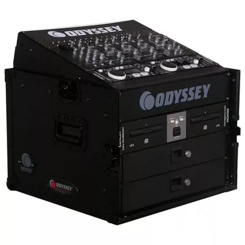 Odyssey FZ1006BL – Black 10U Top Slanted 6U Vertical Pro Combo Rack