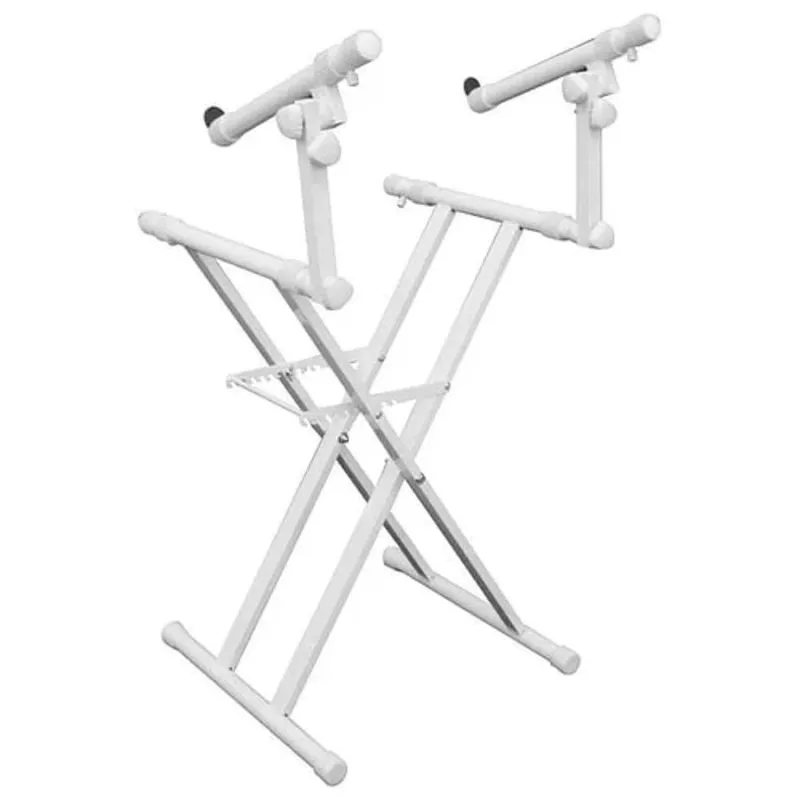 Odyssey LTBXS2WHT – White Heavy-Duty Two Tier X-Stand for DJ Coffins and Controller Cases