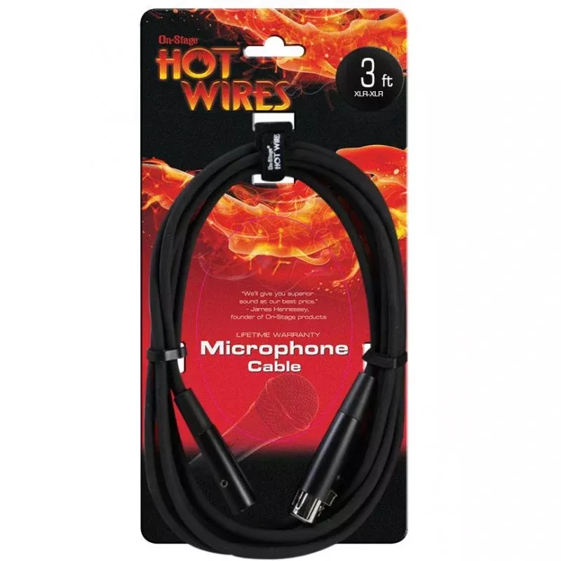 On-Stage MC12-3 XLR-XLR Mic Cable 3′