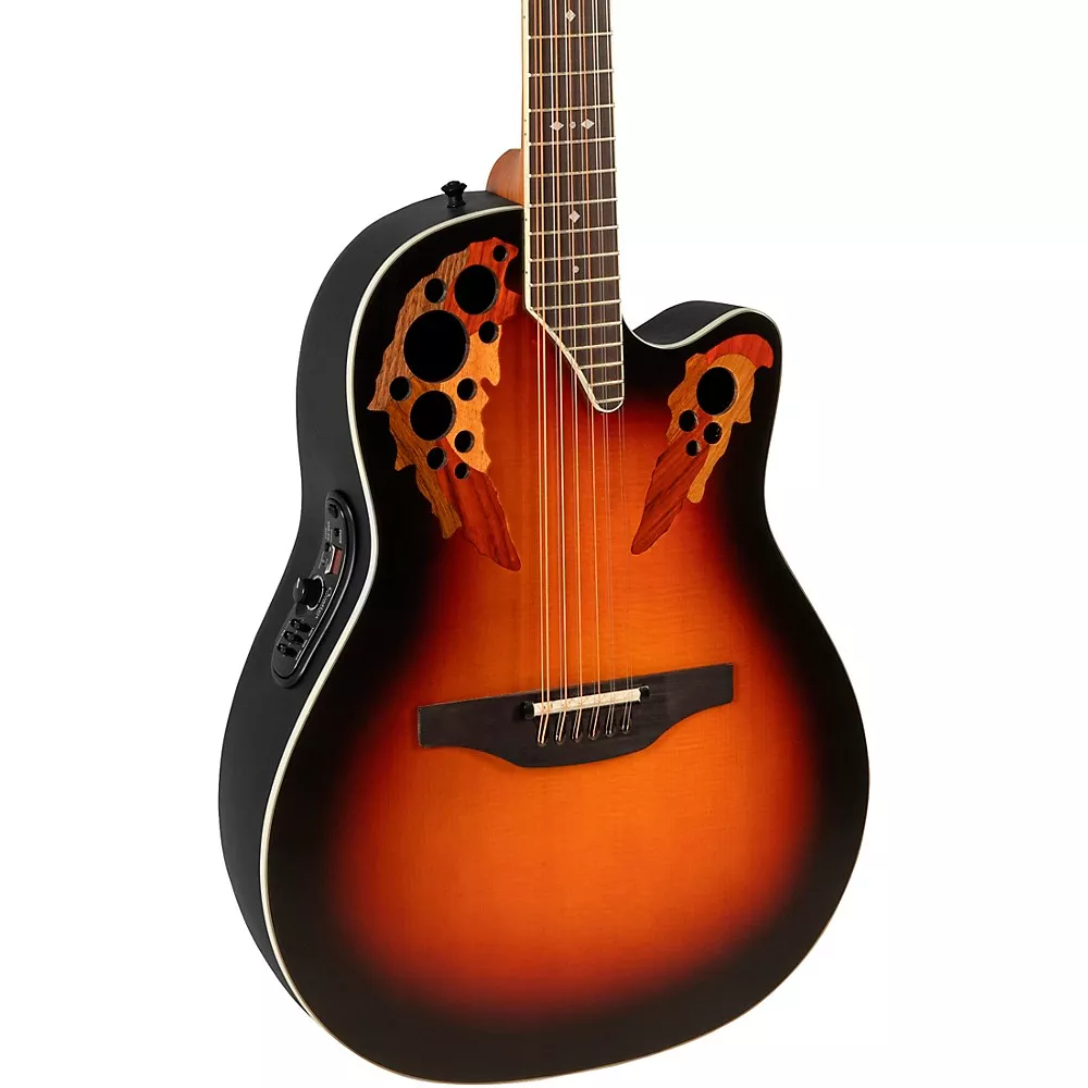 Ovation 2758AX-NEB-G Pro Series Standard Elite Deep Contour 12-String Acoustic-Electric Guitar New England Burst