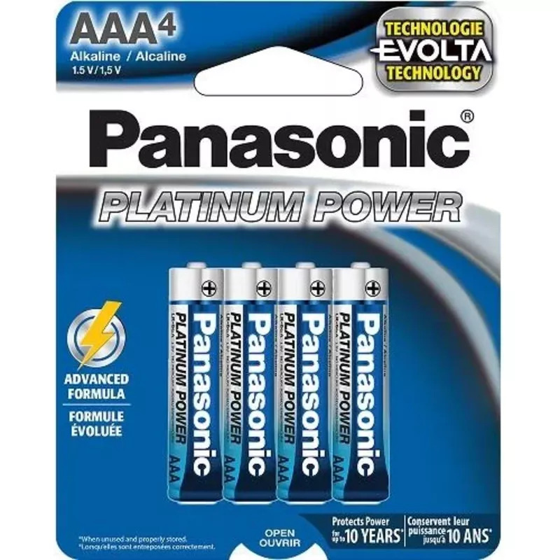 Panasonic PLATINUM POWER AAA Batteries – 1.5 Volt, 4-Pack