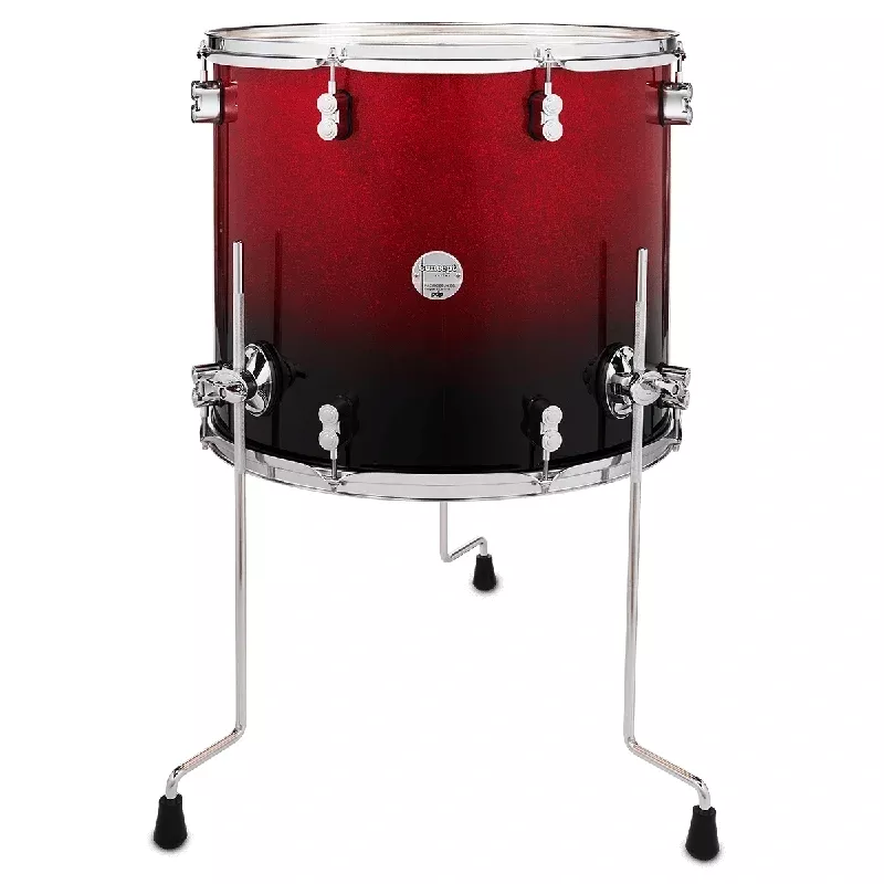 PDP PDCM1618TTRB Concept Maple Lacquer Floor Tom (Red to Black Fade) – 16″ x 18″