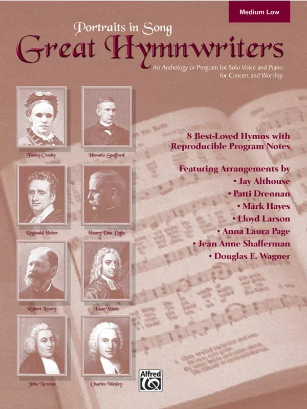 Portraits in Song: Great Hymnwriters: Medium Low Voice Book