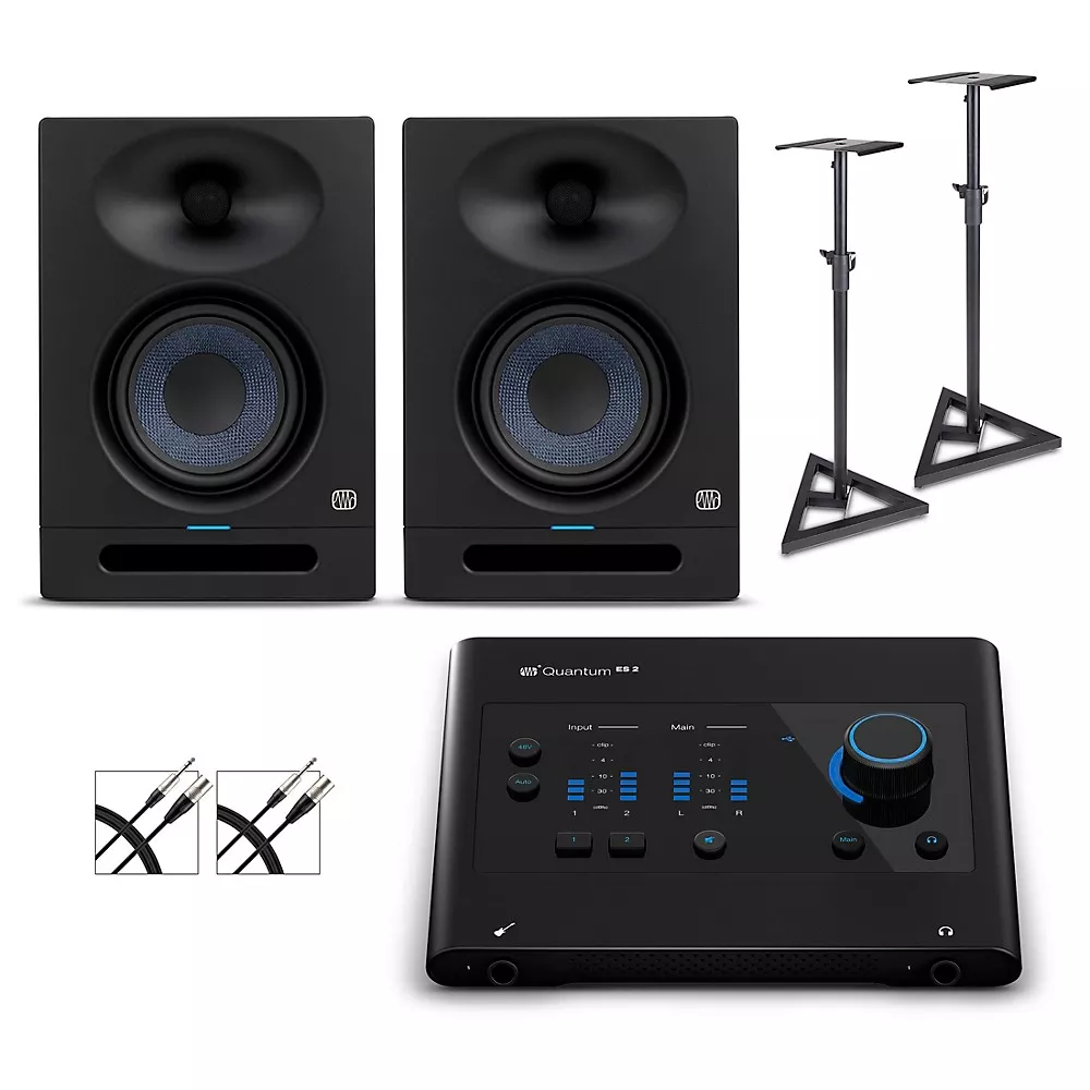 PreSonus Quantum ES2 Audio Interface With Eris 2nd Gen Studio Monitor Pair (Cables & Stands Included) - STUDIO5