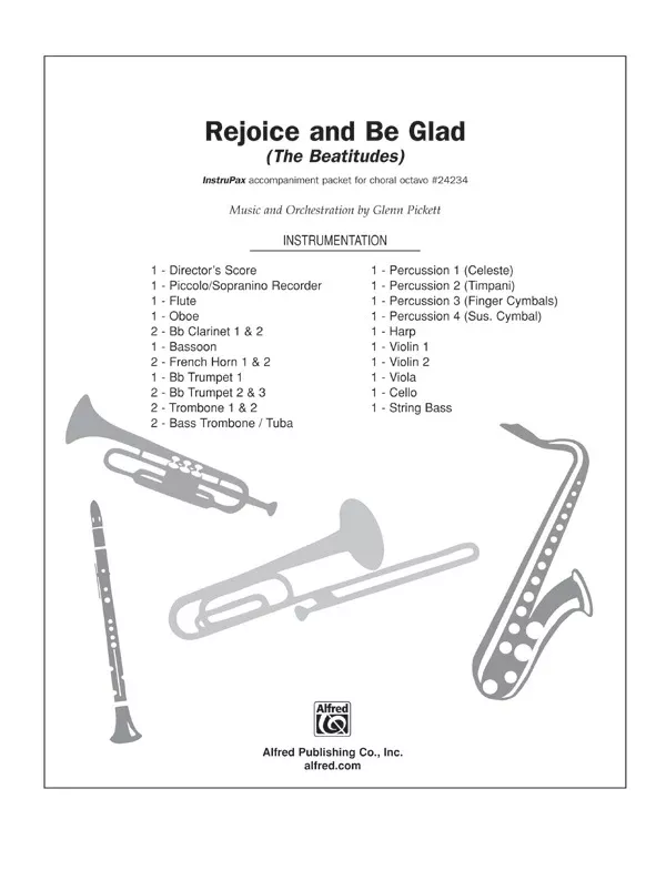 Rejoice and Be Glad: Choral Octavo InstruPax