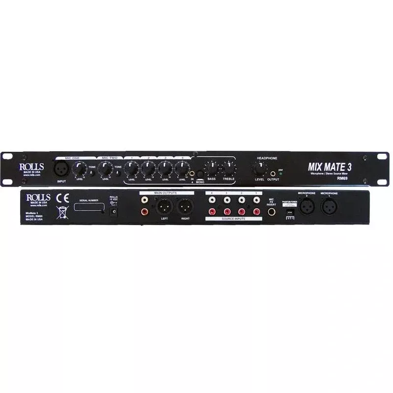 Rolls RM69 Mix Mate 3 Rackmount 6ch Mixer
