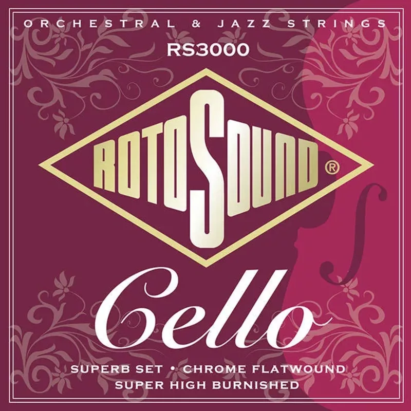 Rotosound RS3000 Chrome Flatwound Cello Strings 22-63