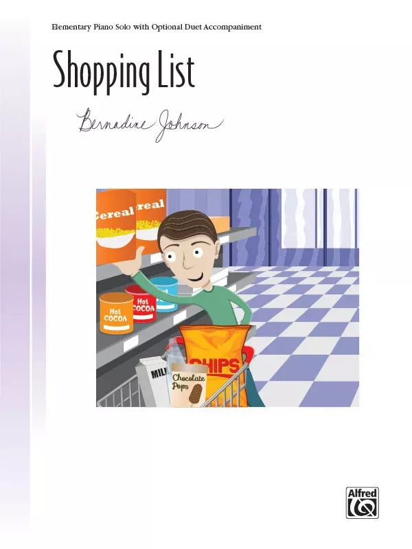 Shopping List: Piano Sheet