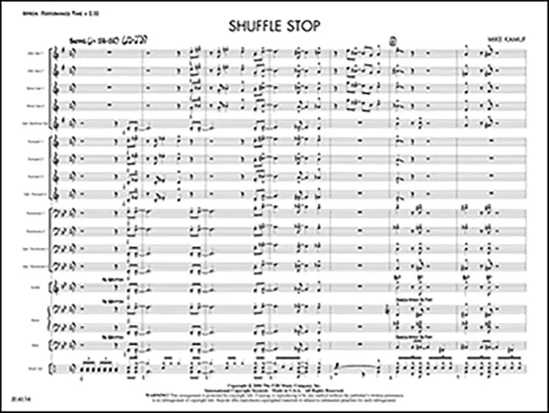 Shuffle Stop: Jazz Ensemble Conductor Score & Parts