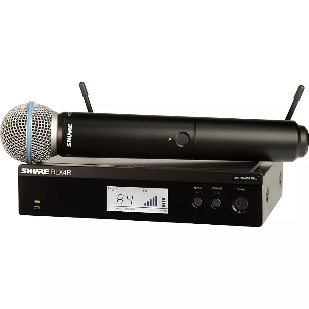 Shure BLX24R/B58 Wireless System With Rackmountable Receiver and BETA 58A Microphone Capsule Band J11