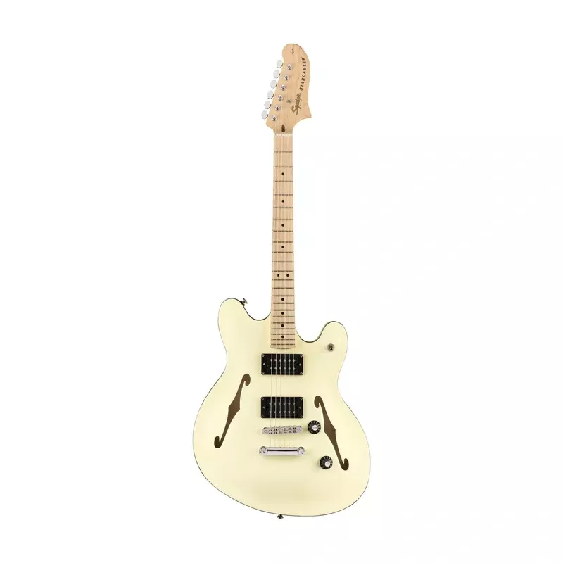 Squier Affinity Series Starcaster Electric Guitar, Maple FB, Olympic White