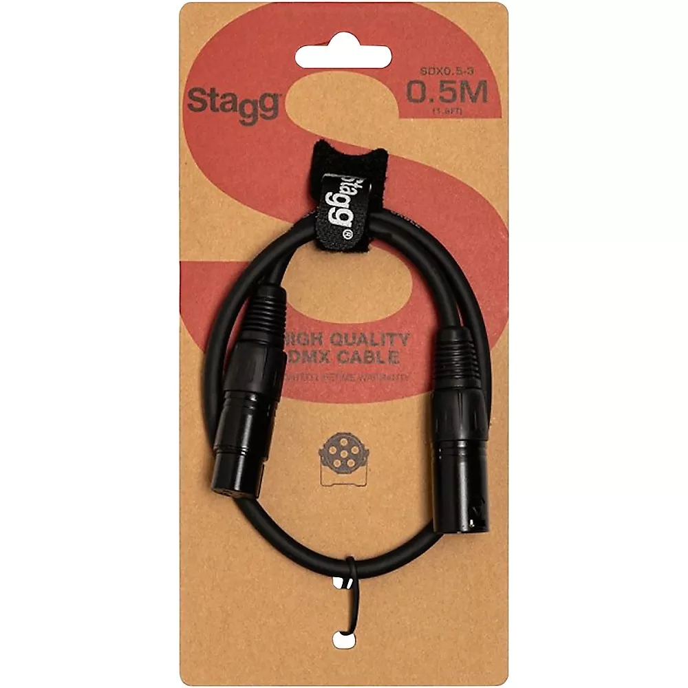 Stagg DMX cable, XLR/XLR (m/f) 1.5 ft. Black