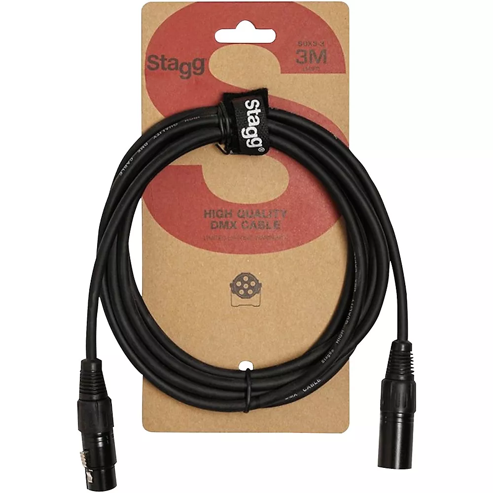 Stagg DMX cable, XLR/XLR (m/f) 10 ft. Black