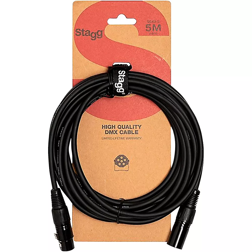 Stagg DMX cable, XLR/XLR (m/f) 16 ft. Black