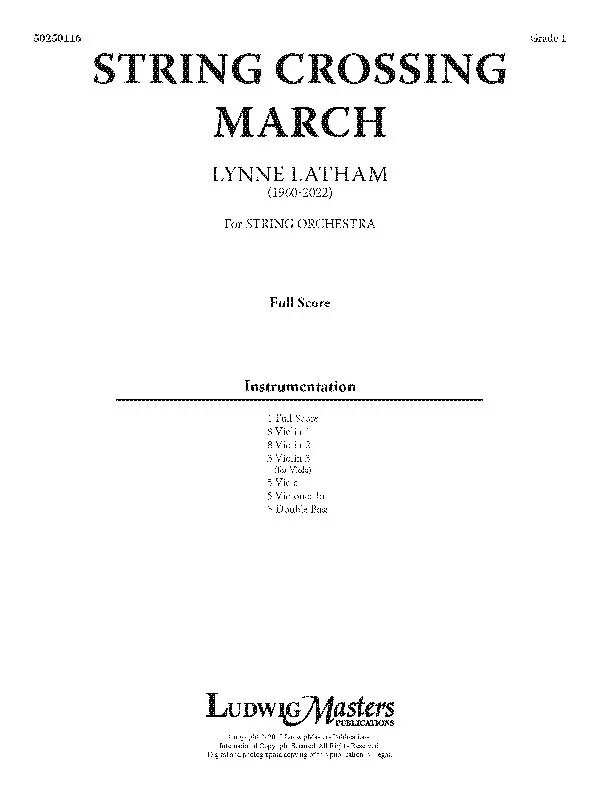 String Crossing March: String Orchestra Conductor Score