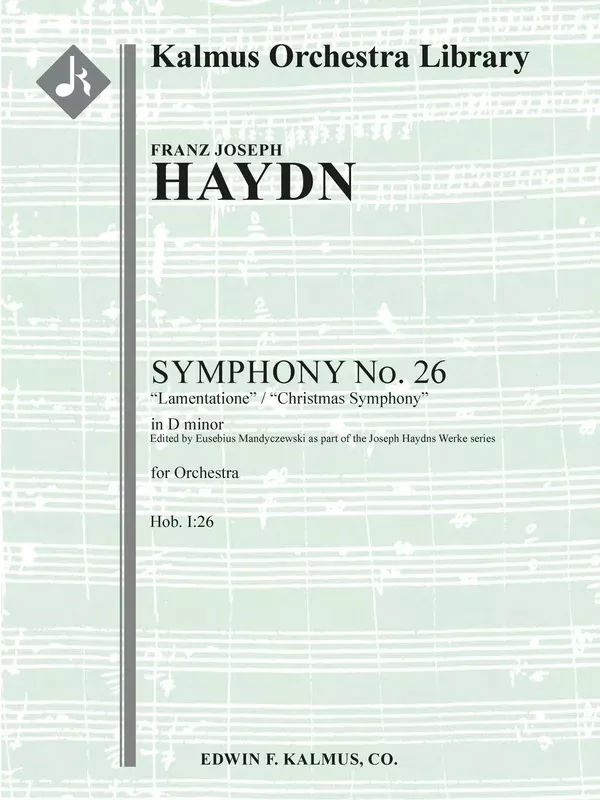 Symphony No. 26 in D minor 'Lamentatione' ('Christmas Symphony') [Hob. I:26]: Full Orchestra Conductor Score