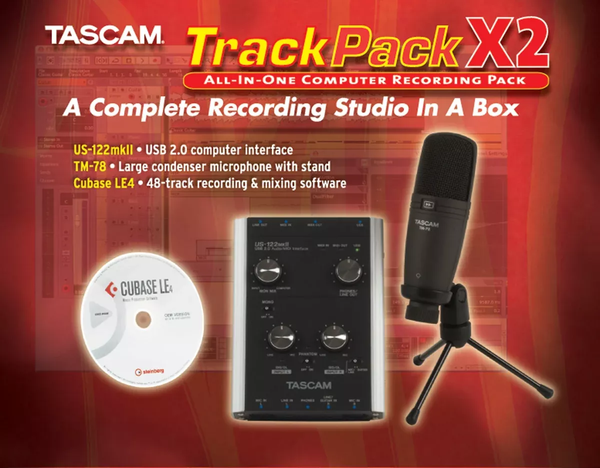 Tascam TrackPack X2 Computer Recording Starter Pack: Pro Audio Accessory