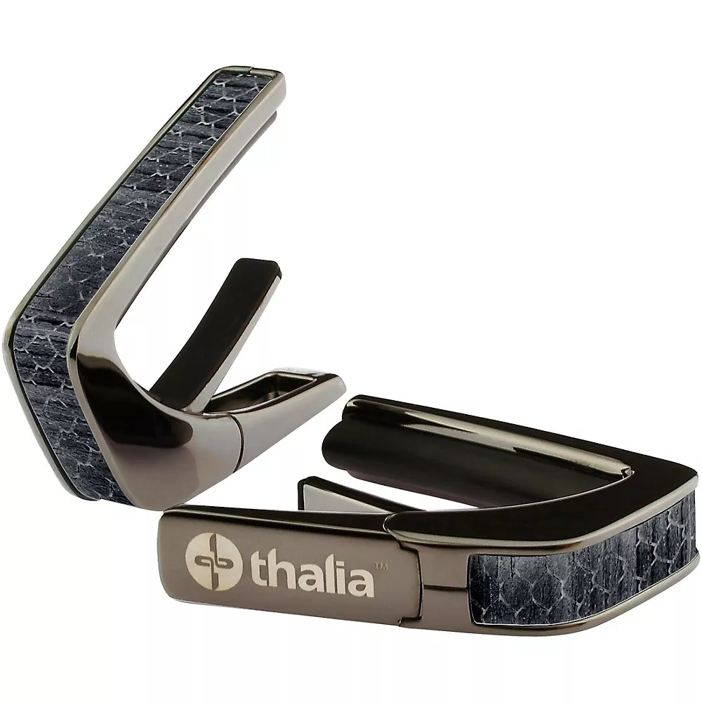 Thalia Premium Series Black Chrome Guitar Capo Black Dragon Scales