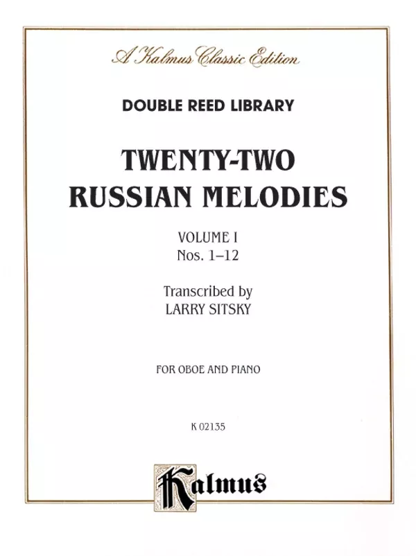 Twenty-Two Russian Melodies, Volume 1, Nos. 1-12: Oboe Book