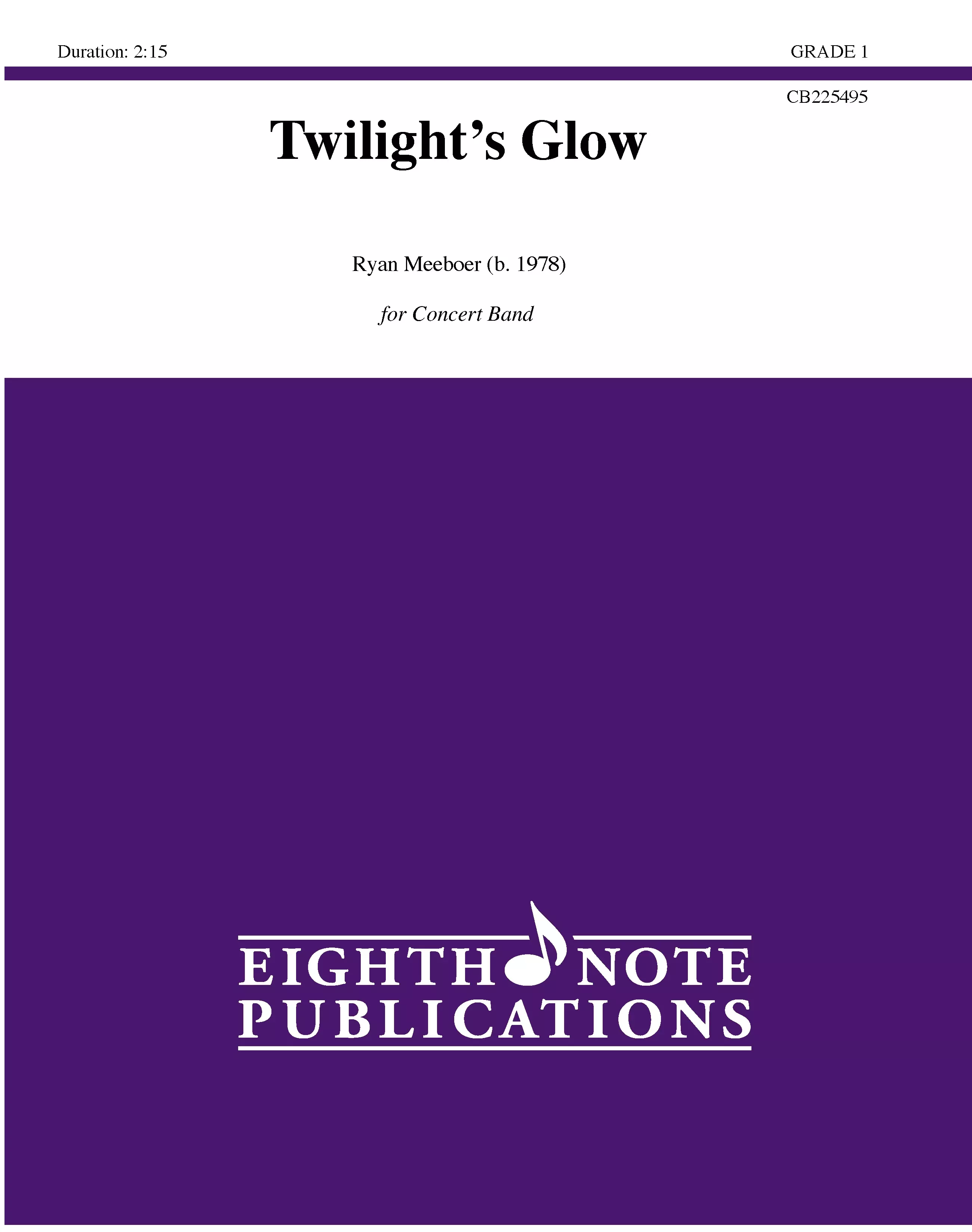 Twilight's Glow: Concert Band Conductor Score & Parts