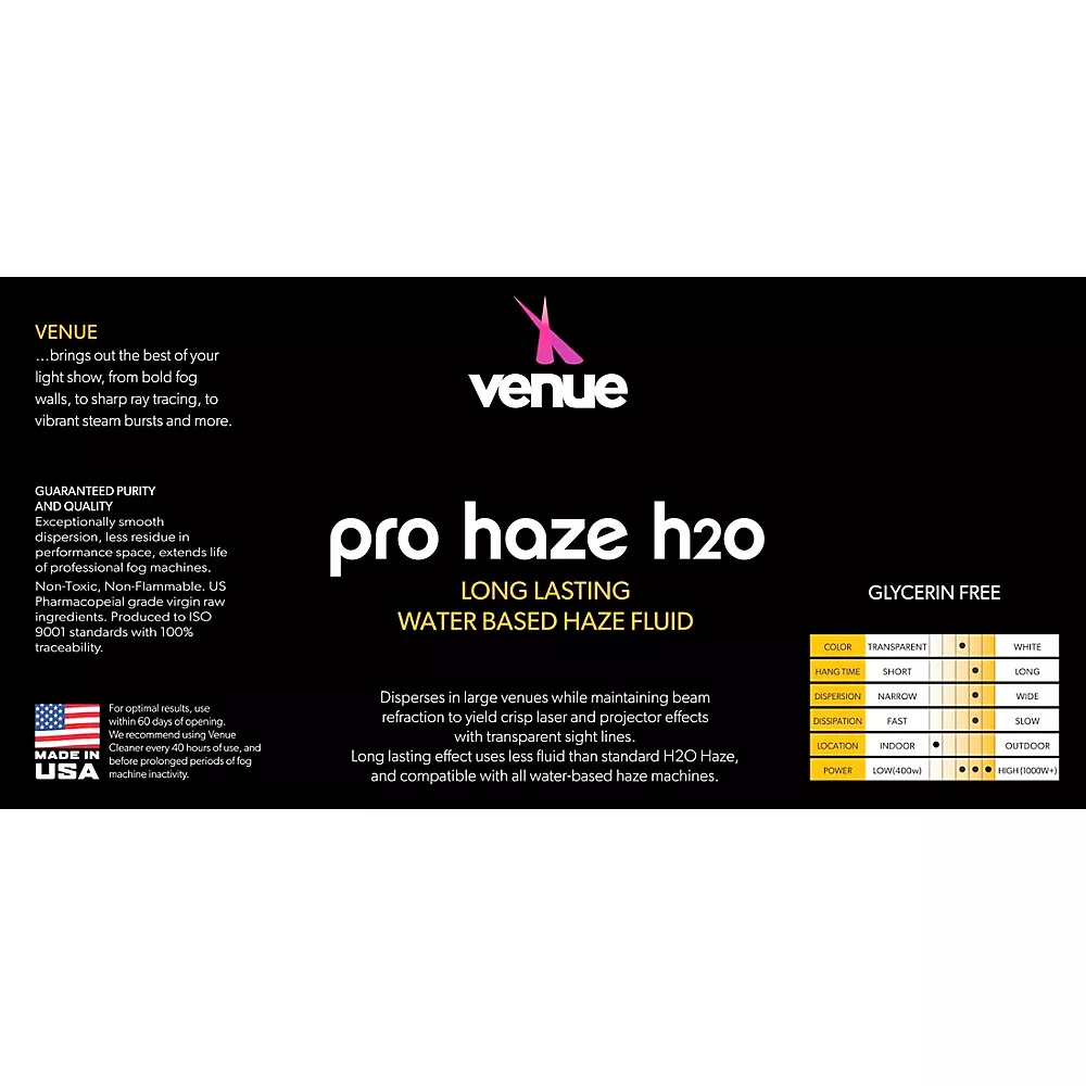 Venue Pro Long Lasting Water Haze Fluid 5 Gallon